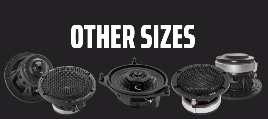 "Selection of 2 inch and 3 inch car speakers from Alpine, Blam, and Pioneer – ideal for high-fidelity sound and compact car audio installations