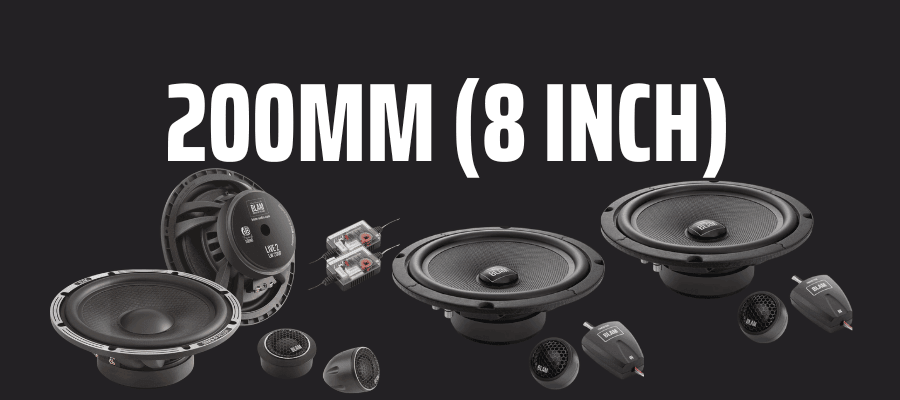 8 inch car speakers from Alpine, Blam, and Pioneer installed in Audi, BMW, and Volkswagen Transporter vehicles – available at InCarTec