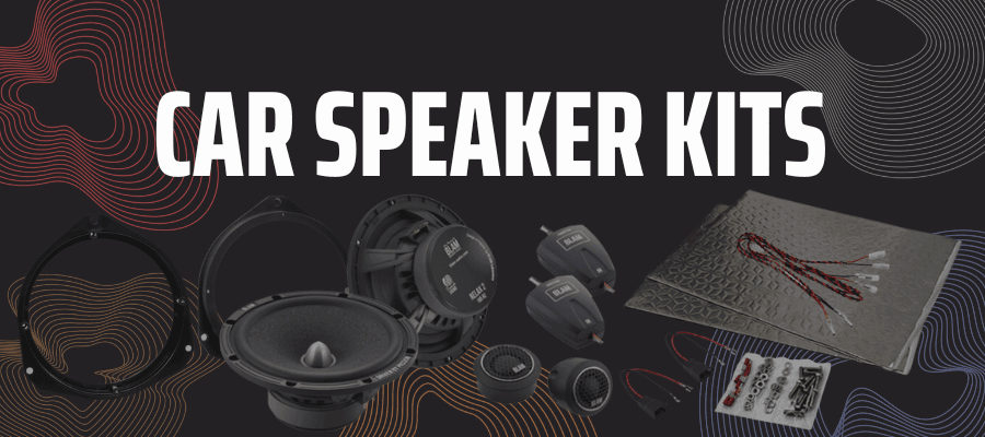 Vehicle-specific car speaker upgrade kits with speakers, tweeters, adapter rings and plug-and-play wiring