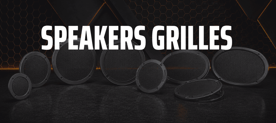 Round and oval car speaker grilles in different sizes for protecting aftermarket speakers