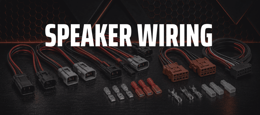 Car speaker adapter cables, speaker wire, ISO extensions and connector terminals for audio installations