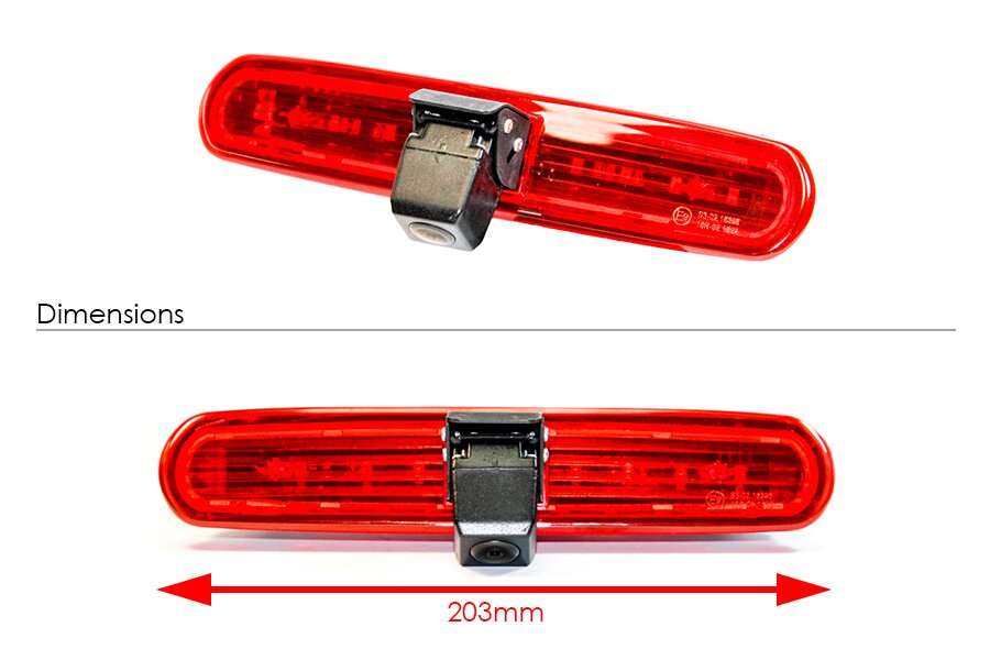 Fiat Doblo Vauxhall Combo brake light reversing camera dimensions 203mm