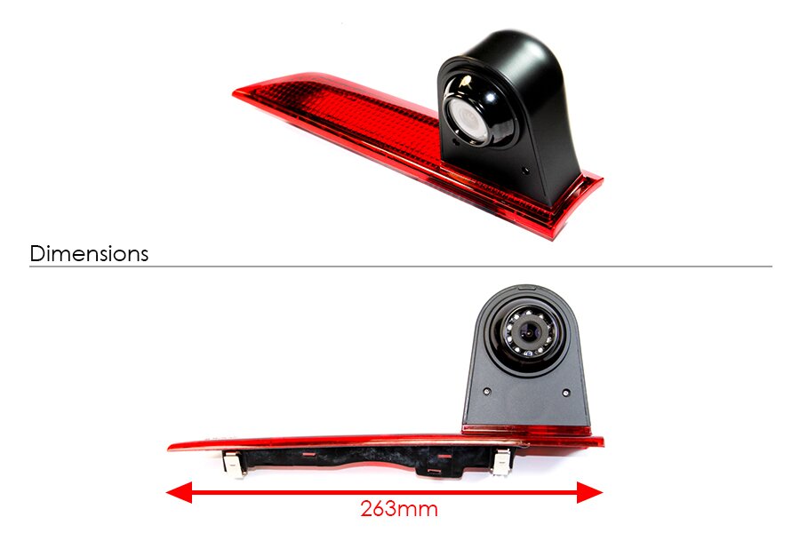 Ford Transit Custom 2012-2015 brake light reversing camera dimensions