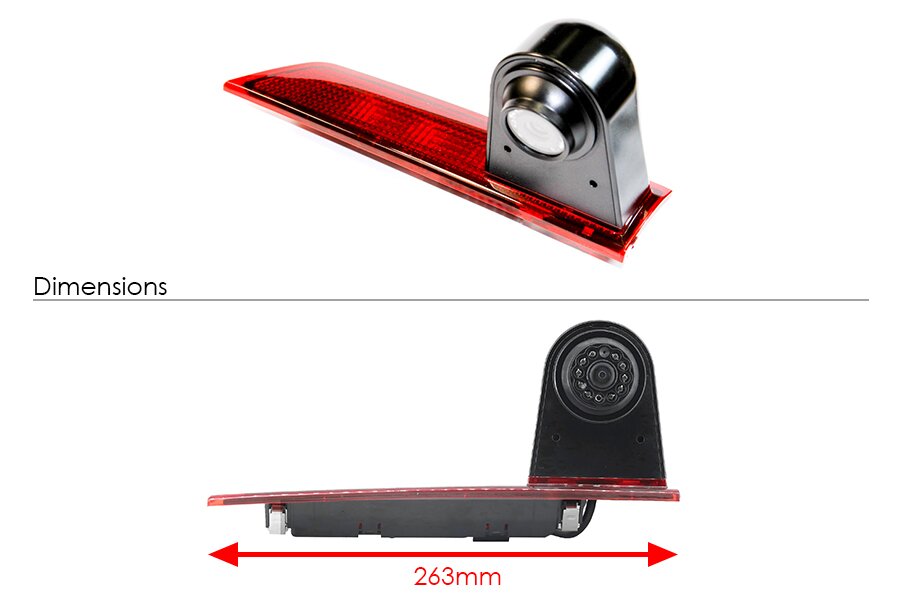 Ford Transit Custom LED brake light reversing camera dimensions