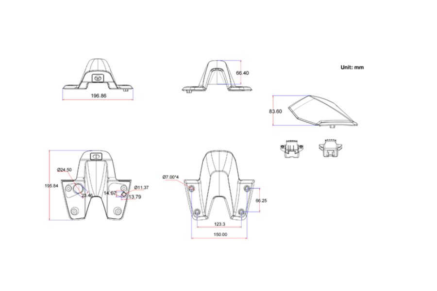 Mercedes Sprinter VS30 brake light reversing camera dimensions