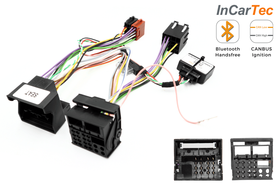 Audi VW Quadlock ISO-T Harness mute SOT lead/ hands-free Bluetooth cable with CANbus Ignition
