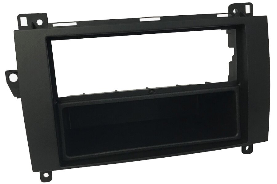 Mercedes A and B Class Single/Double DIN car audio fascia adapter with removable pocket (MATT BLACK)