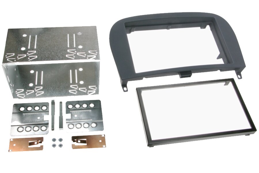 Mercedes SL-Class (R230) (2004-2011) Double DIN car audio fascia adapter and cage kit (MATT BLACK)