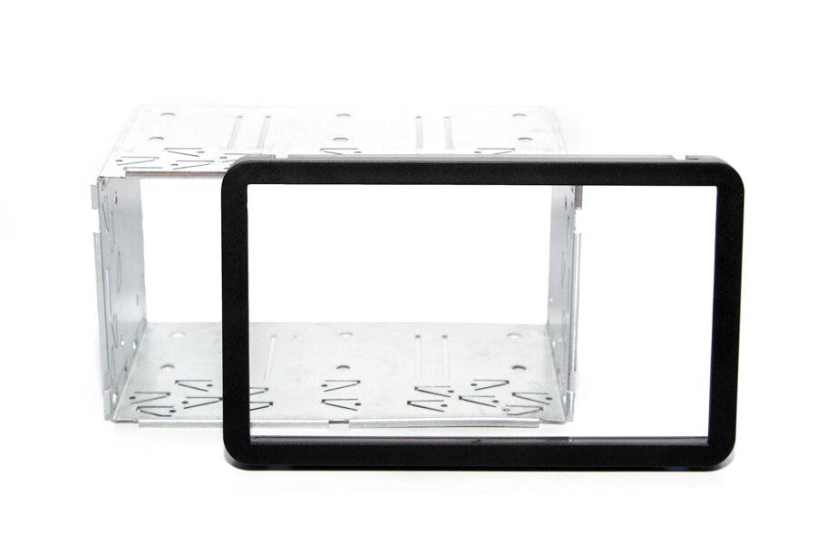 Alfa 159 Double DIN car audio fascia adapter panel and cage kit (MATT BLACK)
