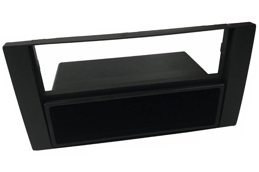 Ford (2002 Onwards) Single/Double DIN car audio fascia adapter with removable pocket (MATT BLACK)