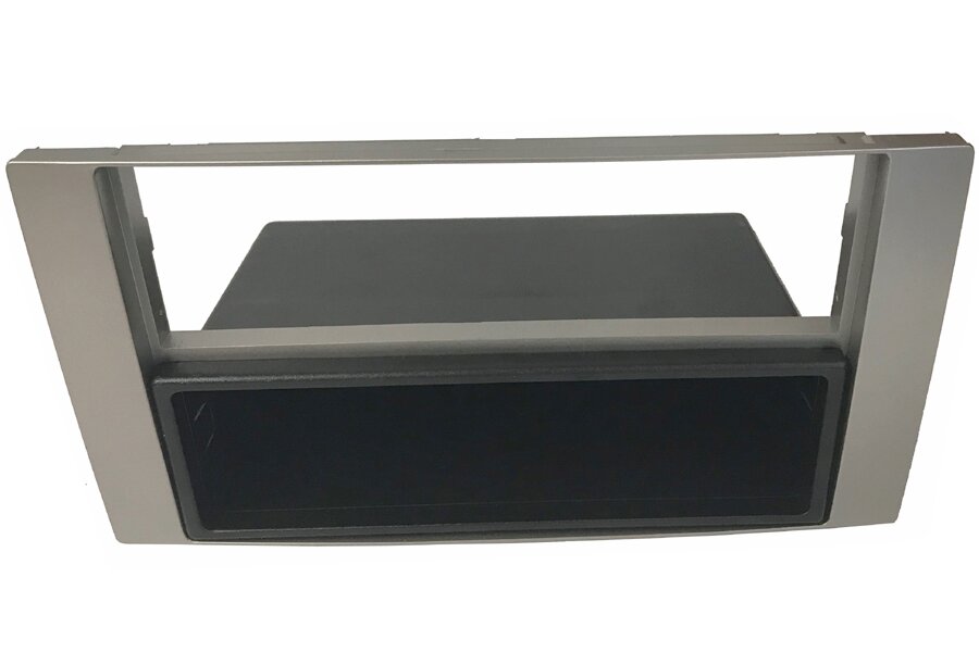 Ford (2002 Onwards) Single/Double DIN car audio fascia adapter with removable pocket (SILVER)