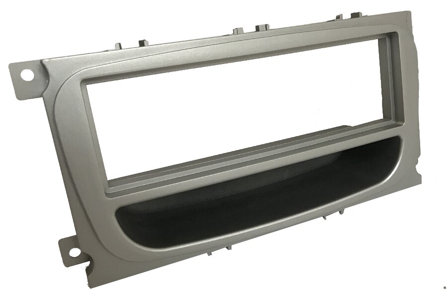 Ford (6000CD OVAL) Single Din car audio fascia with pocket (SILVER)