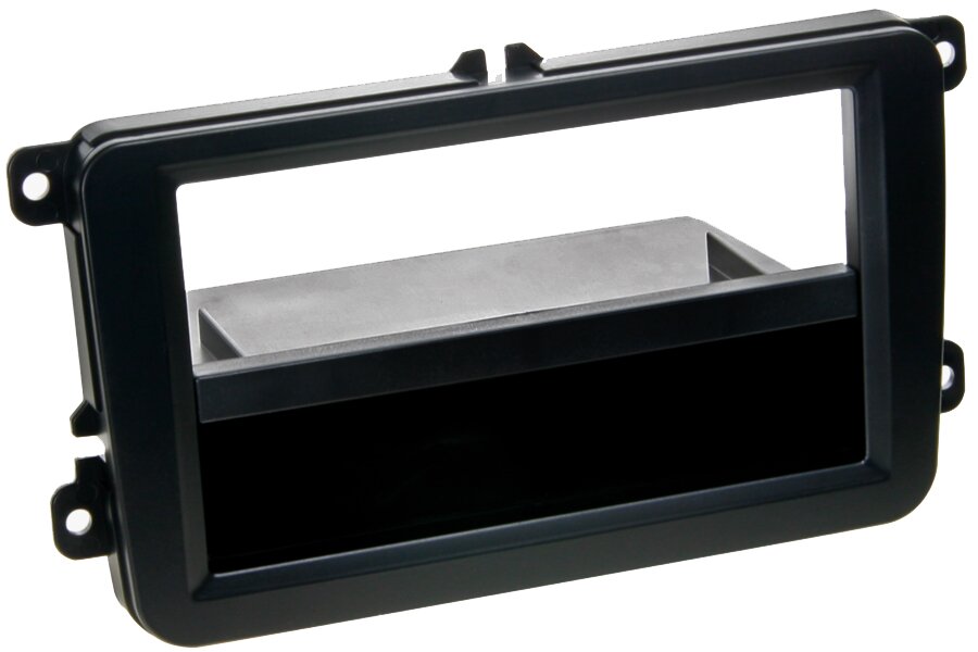 Volkswagen, Seat, Skoda Single/Double DIN (FLUSH FIT) car audio stereo fascia adapter (MATT BLACK)