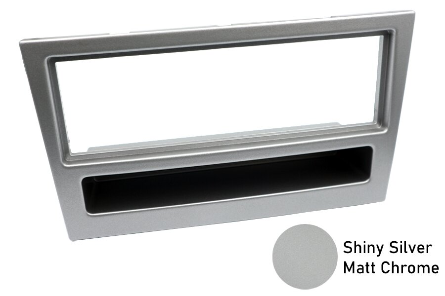 Vauxhall/Opel Single DIN (Fixed Pocket) car audio fascia adapter (SHINY SILVER/ MATT CHROME)