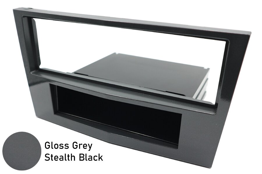 Vauxhall/Opel Single DIN car audio radio fascia adapter (GLOSS GREY/ STEALTH BLACK)