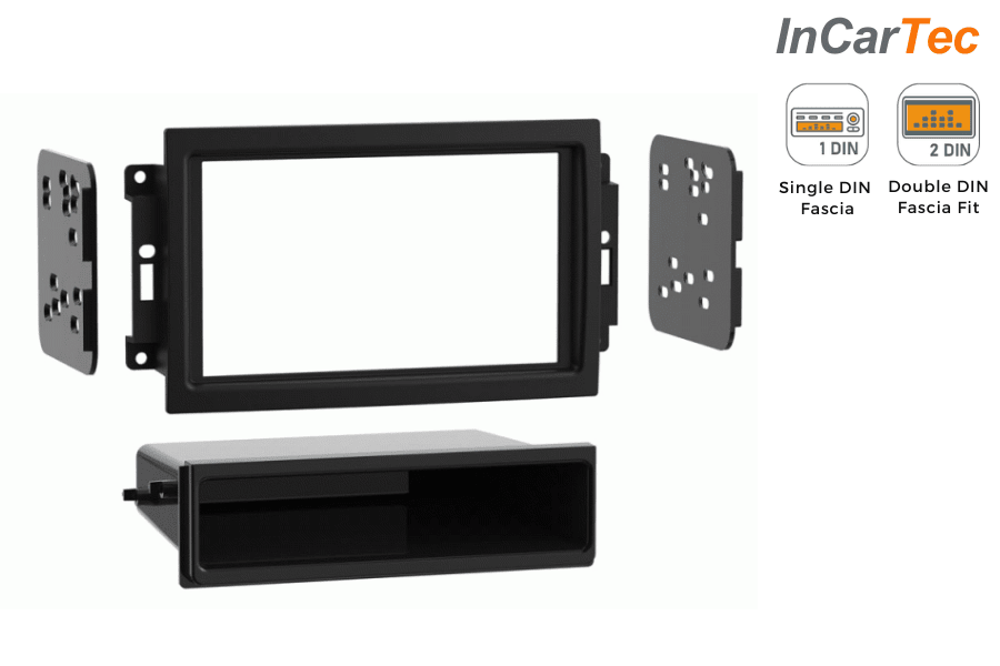 Chrysler, Dodge, Jeep (With Navi) Single/ Double DIN car audio stereo fascia adapter (MATT BLACK)