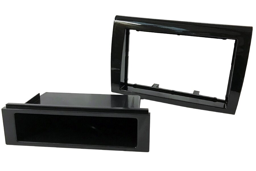 Fiat Bravo 2 (2007-2014) Single/Double DIN car audio fascia with removable pocket (GLOSS BLACK)