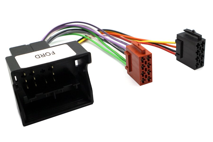 Ford Quadlock aftermarket car radio ISO adapter cable (For cars WITHOUT steering wheel controls)