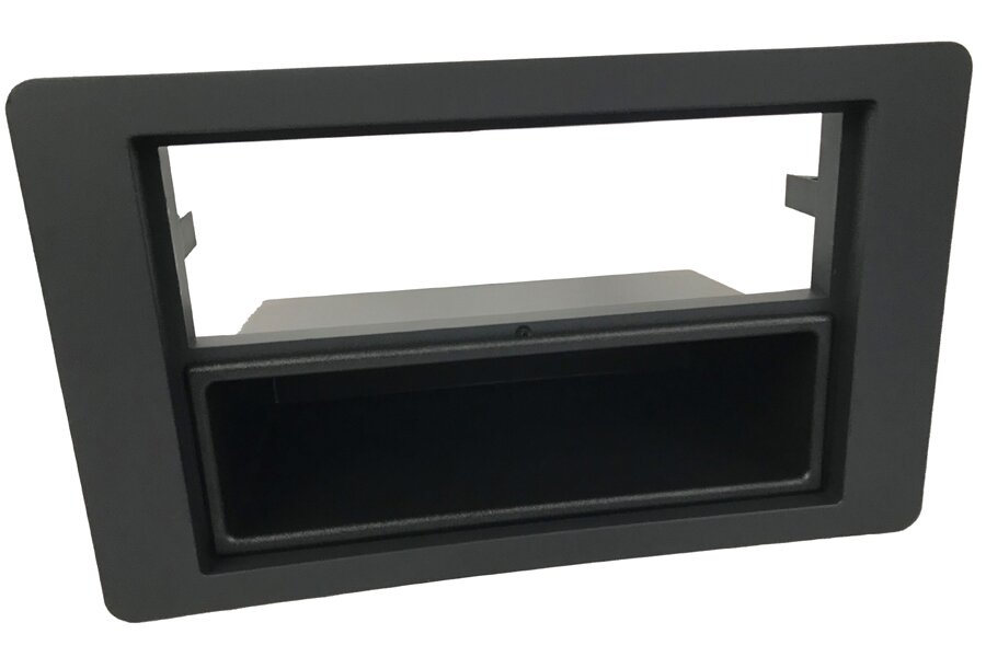 Saab 9-5 mk1 facelift (2006-2010) Single/Double DIN car audio fascia with pocket (MATT BLACK)