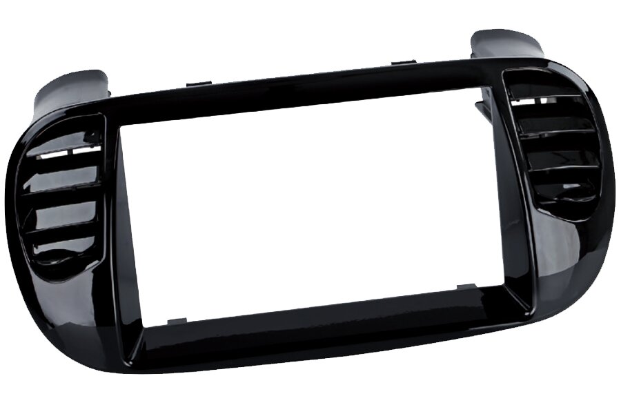 Fiat 500 (2008-2015) 500C (2009-2015) Double DIN car audio fascia radio cage kit (PIANO BLACK)