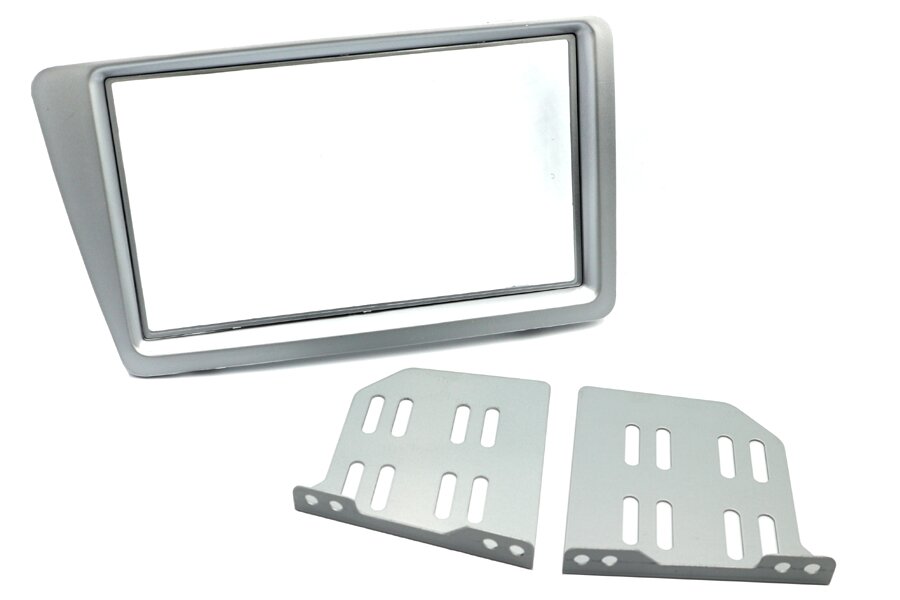 Honda Civic 7th gen (2000-2005) RHD Double DIN car audio radio fascia(SILVER)