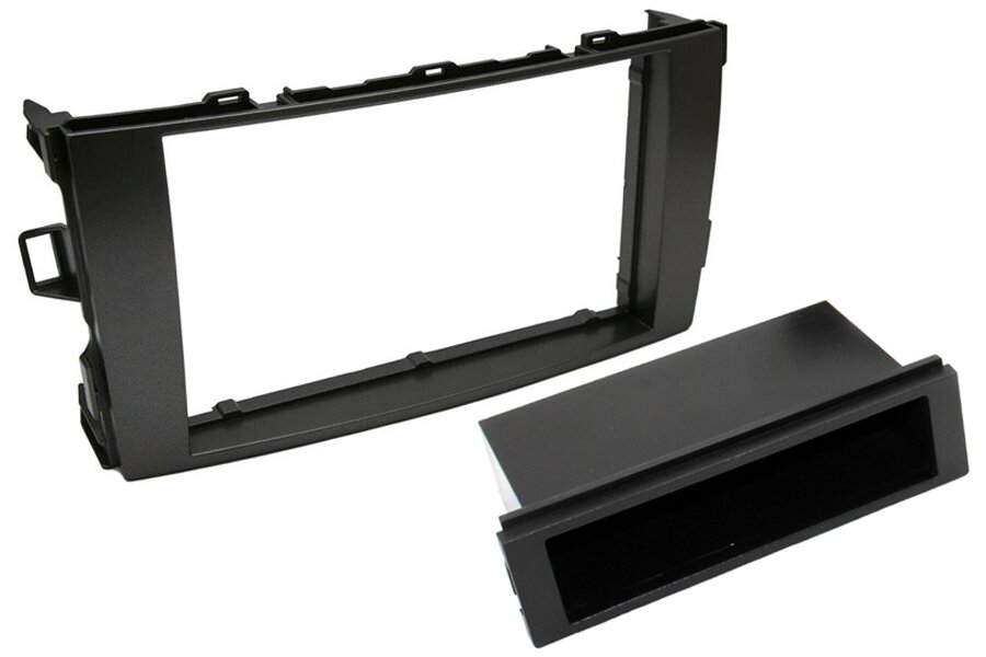 Toyota Auris (2007-2012) Single/Double DIN car audio fascia with removable pocket (MATT BLACK)