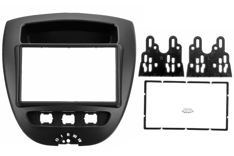 Toyota Aygo AB10 (2005-2014) Double DIN car audio fascia adapter panel (MATT BLACK)