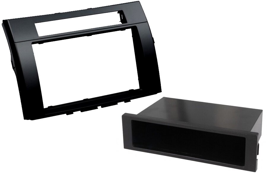Toyota Corolla Verso (2004-2009) Single/Double DIN car audio fascia removable pocket (MATT BLACK)