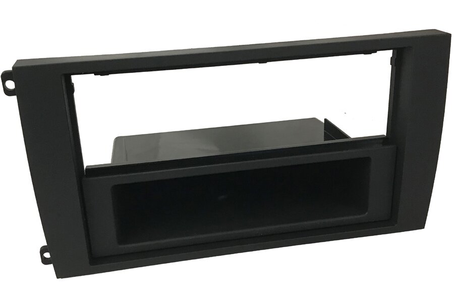 Porsche Cayenne 955, 957 (2002-2009) Single/Double DIN car audio fascia with pocket (MATT BLACK)