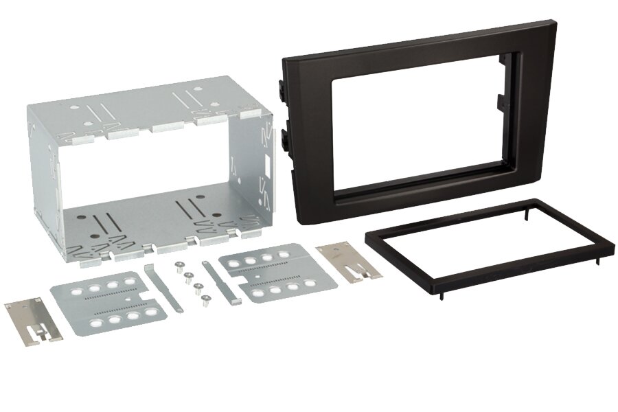 Volvo XC90 (2002-2014) Double DIN car audio fascia radio cage kit (MATT BLACK)