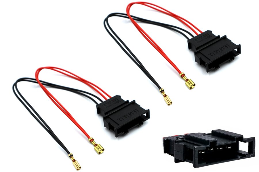 VW Group (Seat, Skoda, Volkswagen) 1996 onwards car audio speaker adapter cables (Pair)