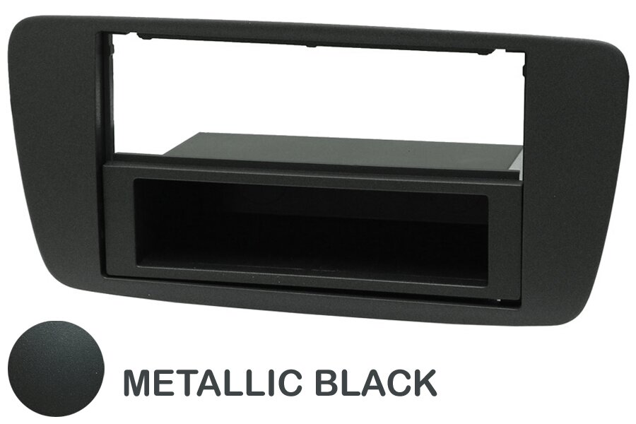 Seat Ibiza Mk4 (2008-2014) Double or Single DIN car audio fascia adapter panel (METALLIC BLACK)