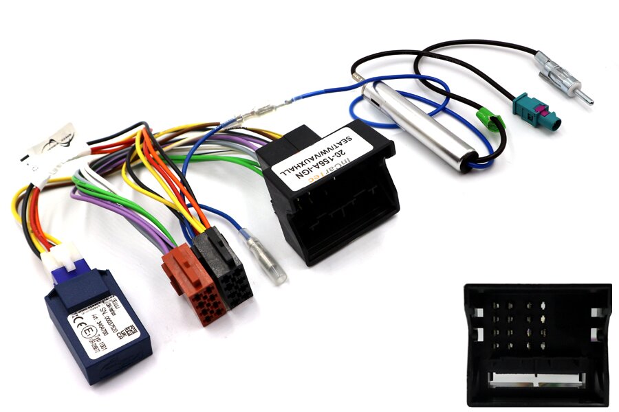 VW ,Vauxhall quadlock to ISO radio adapter harness, with CANbus ignition and antenna adapter