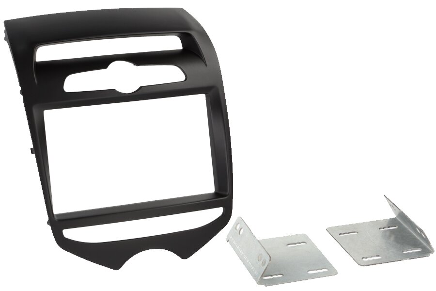 Hyundai ix20 (2010 Onwards) MANUAL AIR CON Double DIN car audio fascia adapter (MATT BLACK)