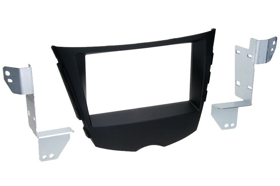 Hyundai Veloster (2012-2018) MANUAL AIR CON Double DIN car audio fascia adapter (MATT BLACK)