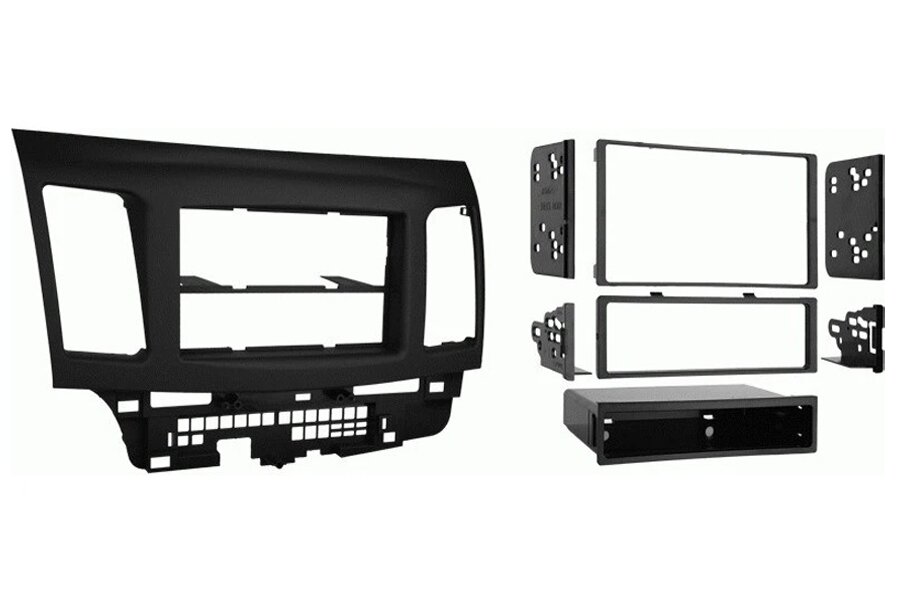 Mitsubishi Lancer (2008-2017) and Evo Single/Double DIN car radio fascia adapter panel (MATT BLACK)