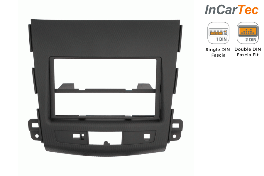 Mitsubishi Outlander (2007-2013) Single/Double DIN car audio fascia adapter panel (BLACK)