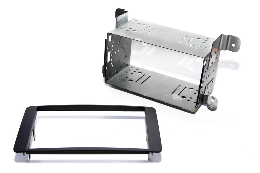Peugeot 4007 2007-2012 (WITH OEM NAVIGATION) Double DIN cage and fascia trim kit (MATT BLACK)