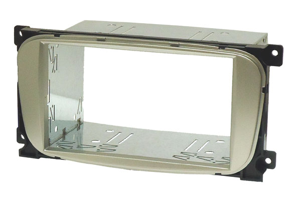 Ford 6000CD Double DIN car radio fascia adapter and cage kit (OVAL SHAPE - SILVER) 