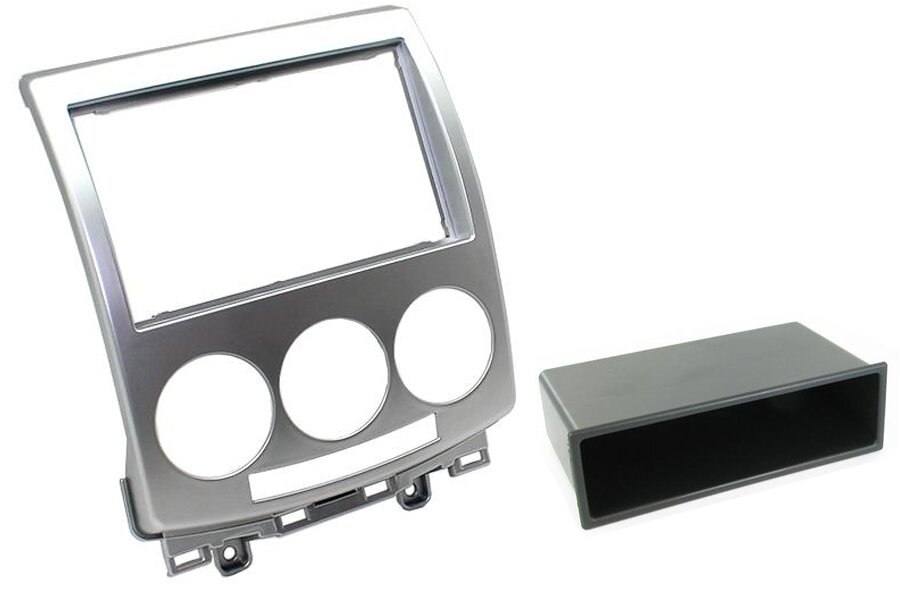 Mazda 5 2nd Gen (2005 - 2010) Single/Double DIN car audio fascia adapter panel (SILVER)