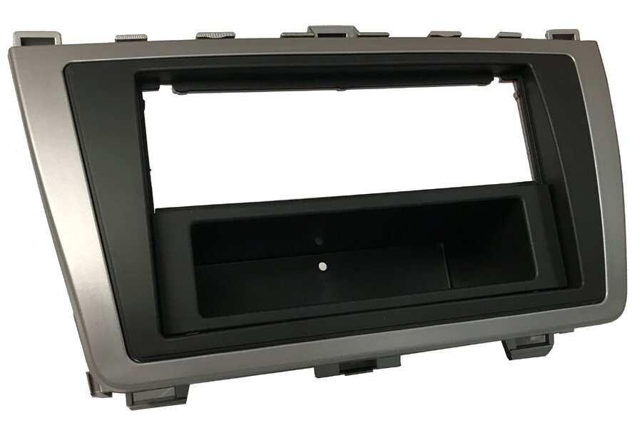 Mazda 6 (2007-2012) Single/Double DIN car audio fascia with removable pocket (SILVER/ MATT BLACK)