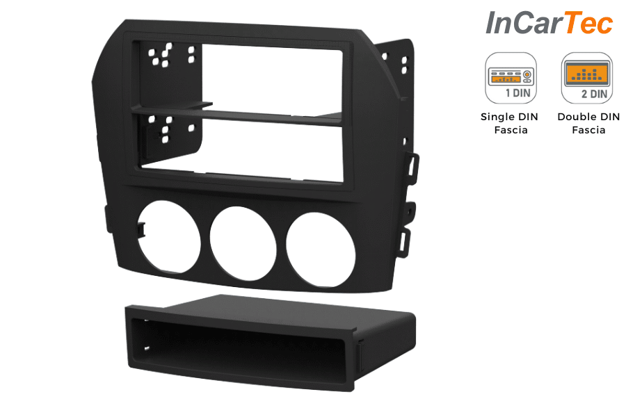 Mazda MX-5 (3rd Gen) NC (2006-2009) Single/Double DIN car audio stereo fascia adapter (MATT BLACK)