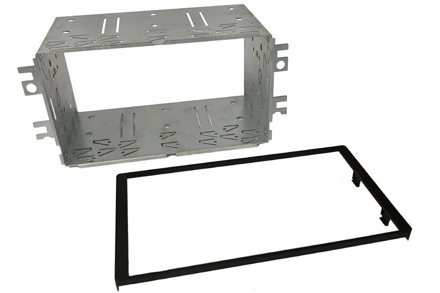 Kia Carens 2nd Gen (2007-2013) Double DIN car audio fascia radio cage kit (MATT BLACK)