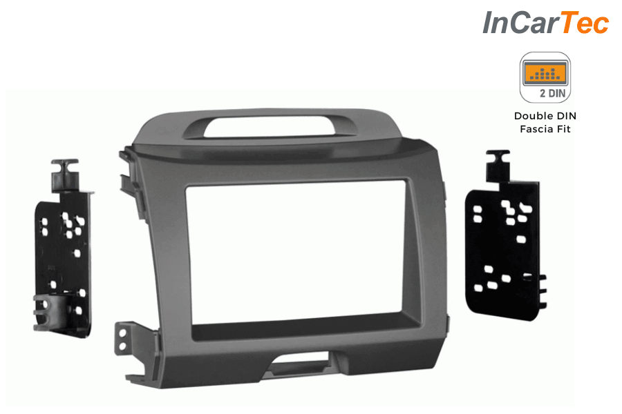 Kia Sportage (2010-2015) Double DIN car audio stereo fascia adapter (METALLIC SILVER)