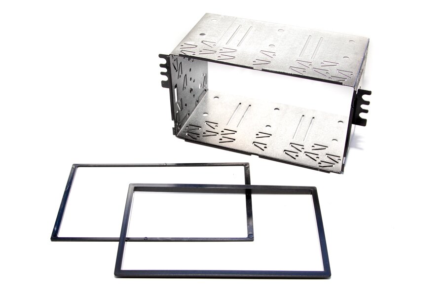 Kia Picanto 1st Gen (SA) (2008 - 2010) Double DIN cage and fascia adapter trim kit (MATT BLACK)