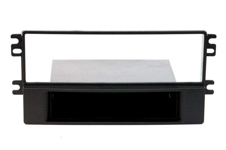Kia Sorento (2003-2006) Single DIN car audio fascia adapter with fixed pocket (MATT BLACK)