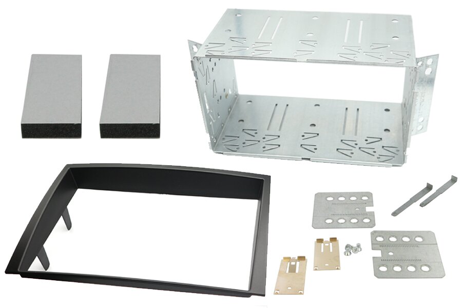 Kia Venga (2010-2019) Double DIN fascia adapter and radio cage kit (MATT BLACK) 