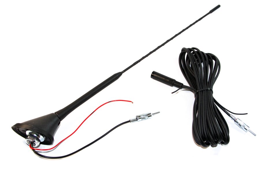 Universal replacement AM/FM active car roof mount aerial/ antenna/ mast (60 Degree Angle)