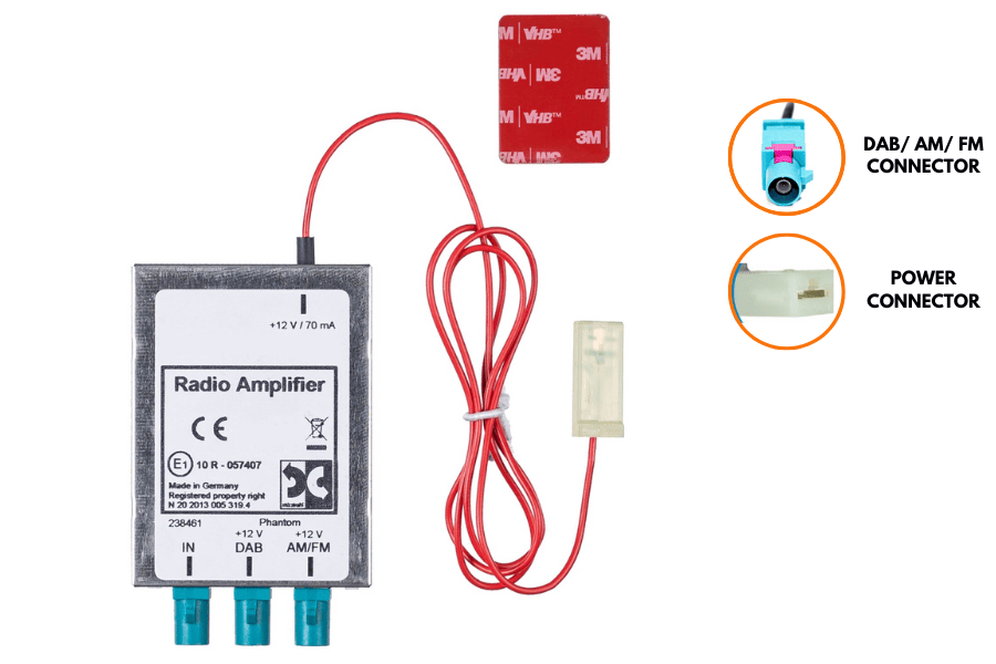 AM, FM, DAB and DAB+ splitter amplifier +15db (For vehicle and house interiors)