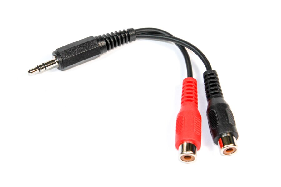 3.5mm jack to 2x RCA phono sockets